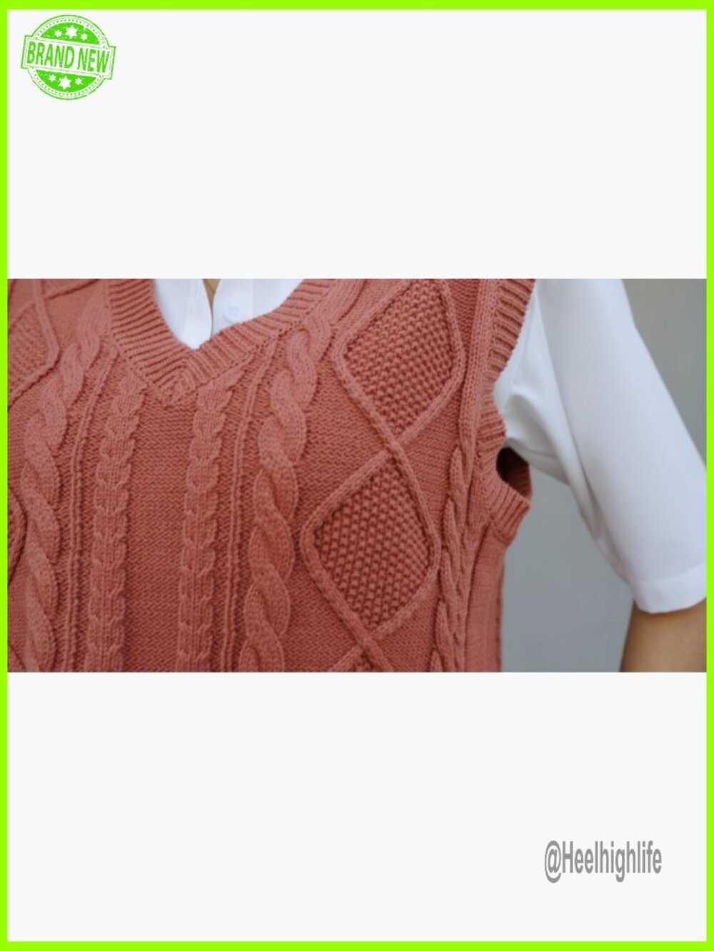 V Neck Sleeveless Knit Solid Casual Ribbed Preppy Pullover Sweater Vest - Picture 6 of 7